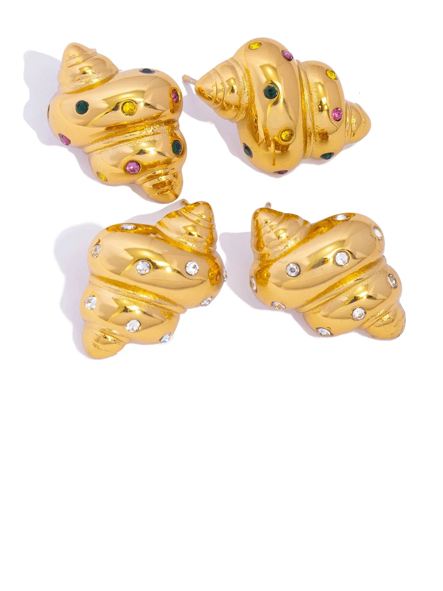 Aquarly Rhinestone Conch Earrings