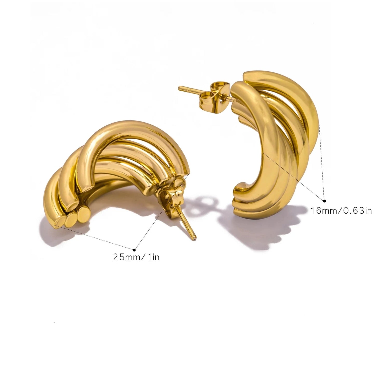 Aquarly Golden Wave Hoops