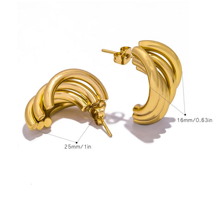 Aquarly Golden Wave Hoops
