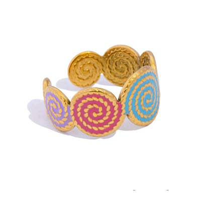 Aquarly Twist Enamel Ring
