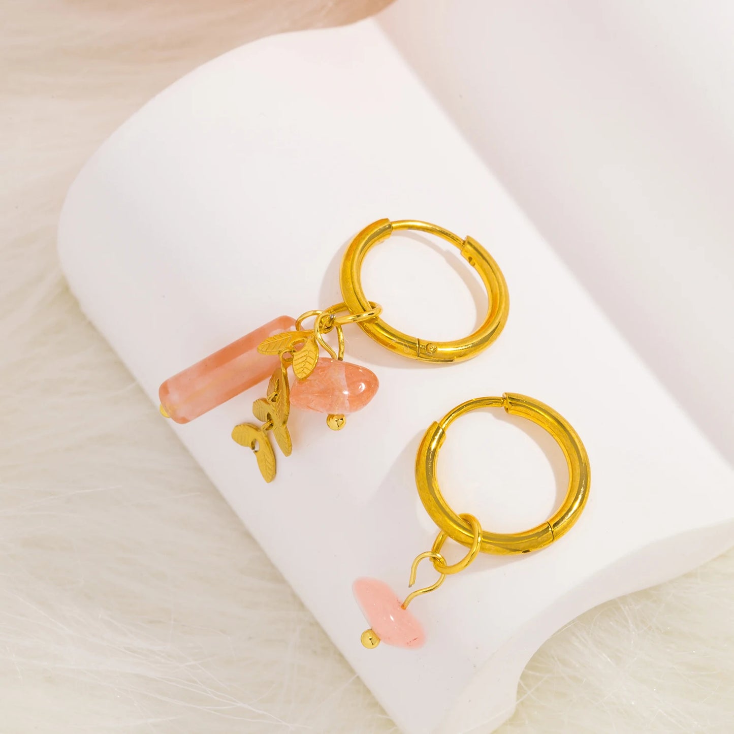 Aquarly Rosé Charm Hoops