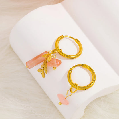 Aquarly Rosé Charm Hoops