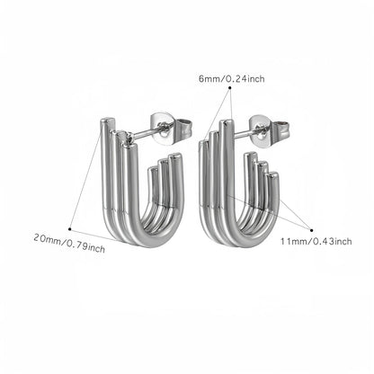 Aquarly Triple Wave Hoops