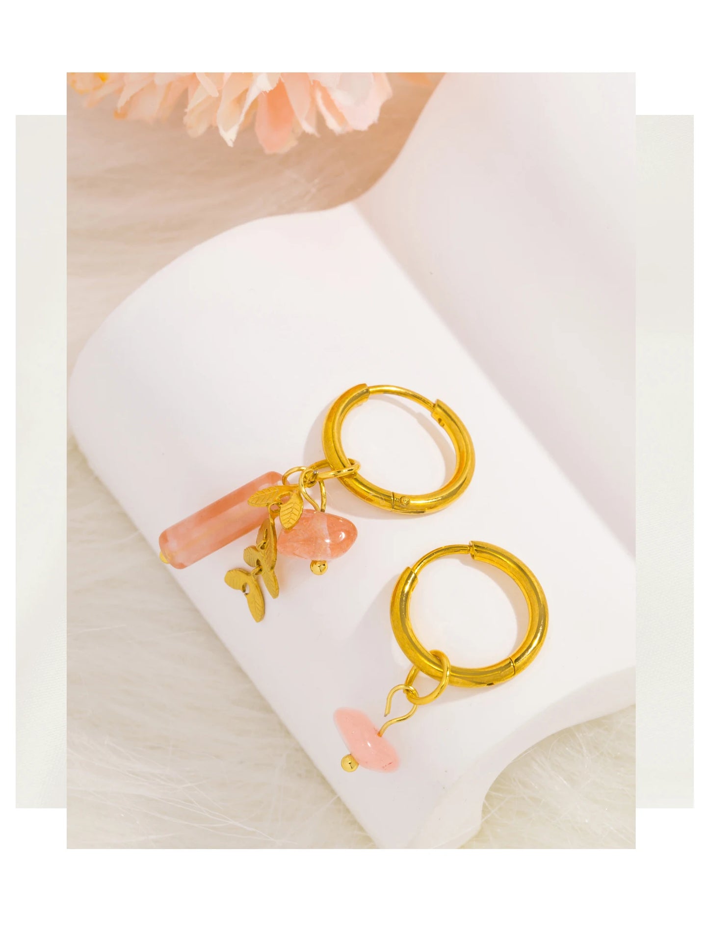 Aquarly Rosé Charm Hoops