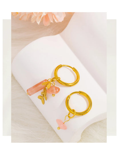 Aquarly Rosé Charm Hoops