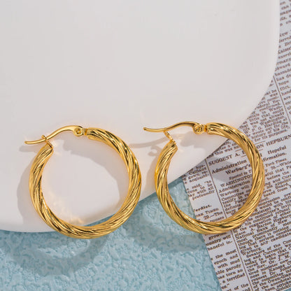 Aquarly Bold Twist Hoops