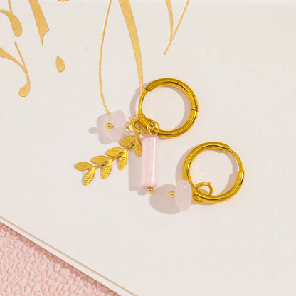 Aquarly Rosé Charm Hoops