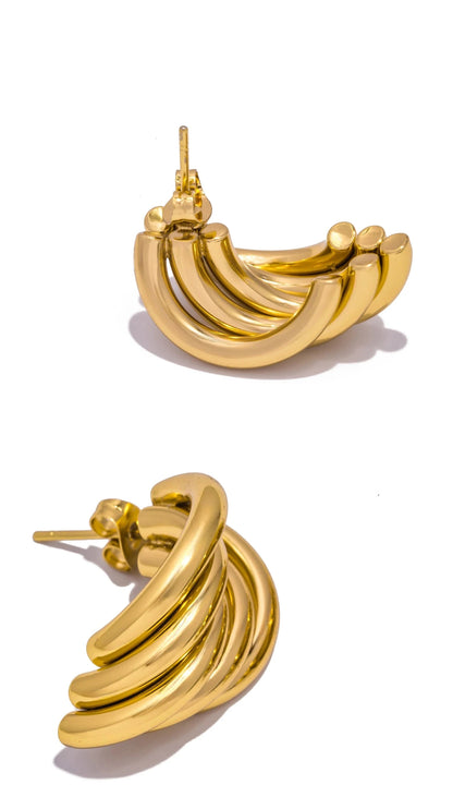 Aquarly Golden Wave Hoops
