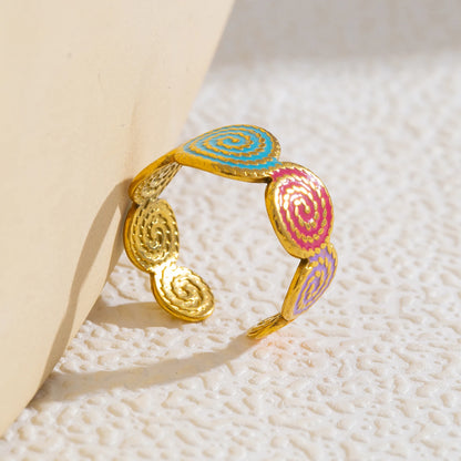 Aquarly Twist Enamel Ring