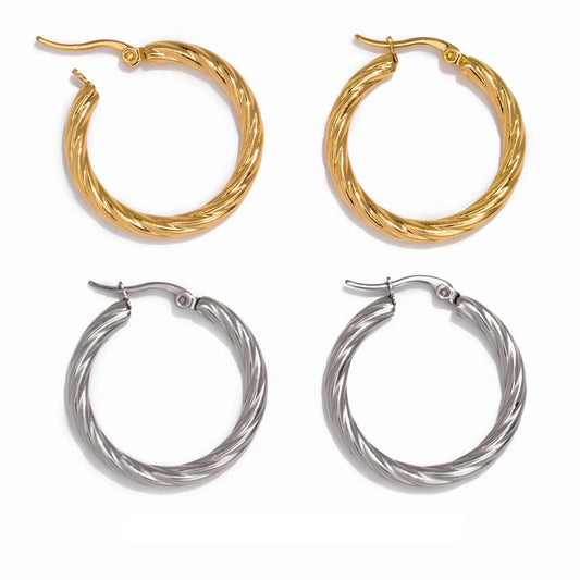 Aquarly Bold Twist Hoops