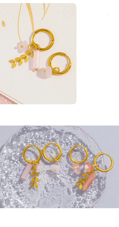 Aquarly Rosé Charm Hoops
