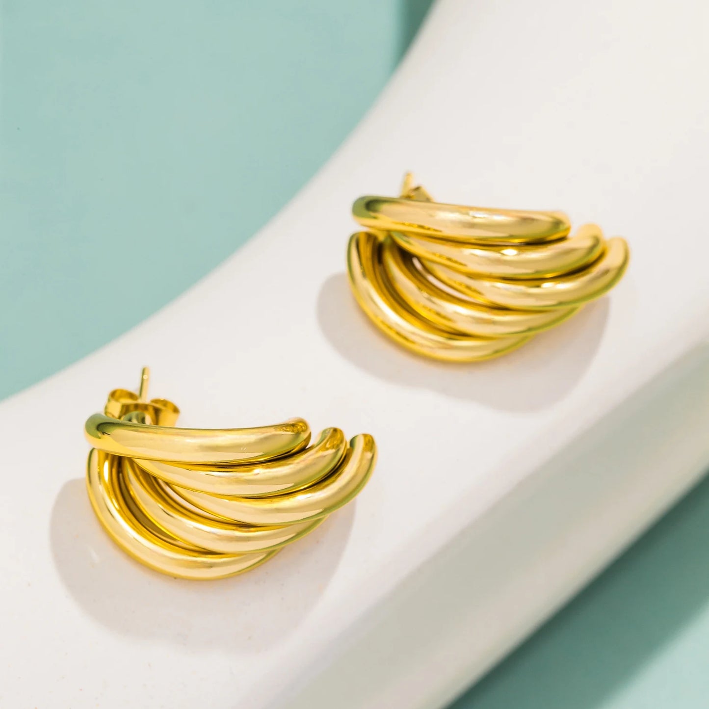 Aquarly Golden Wave Hoops