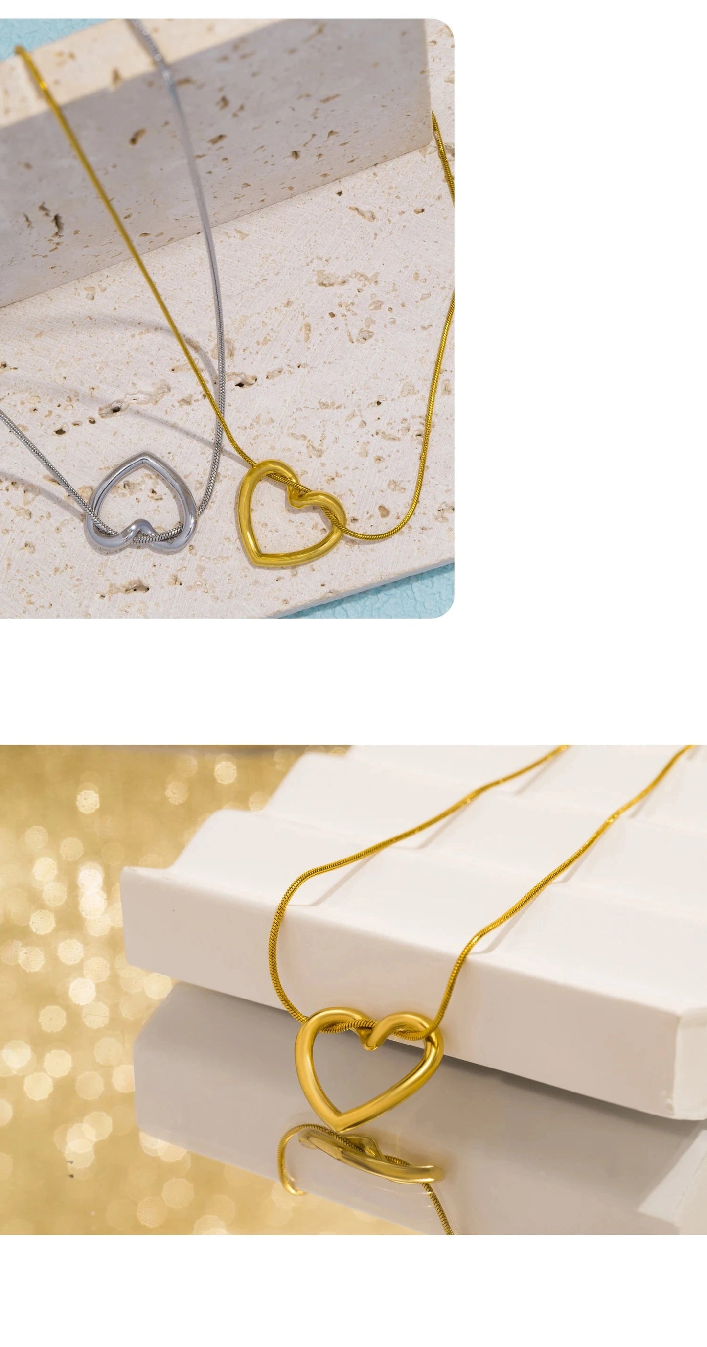 Aquarly Golden Heart Necklace