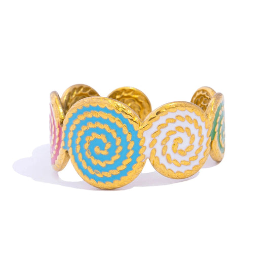 Aquarly Twist Enamel Ring