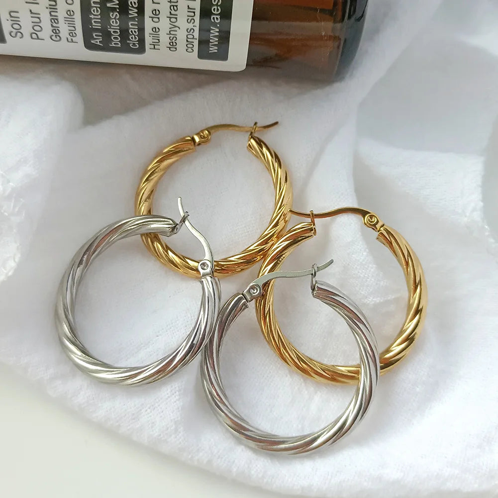 Aquarly Twist Hoops
