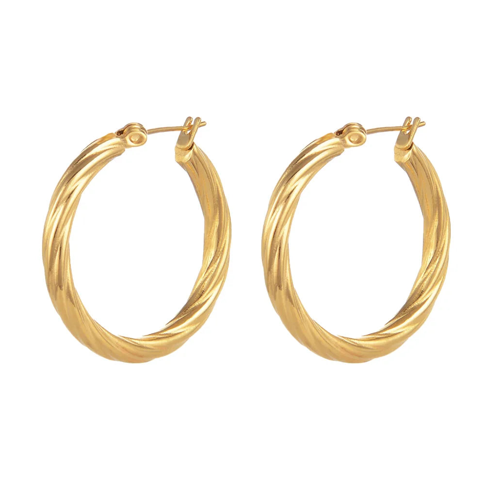 Aquarly Twist Hoops