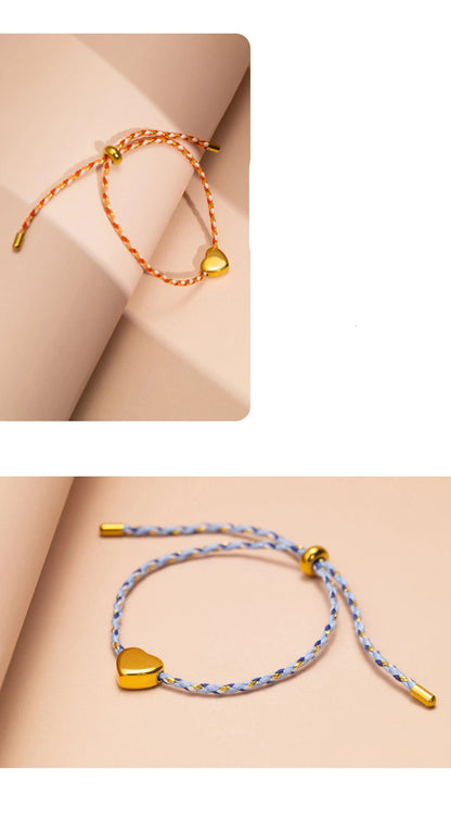 Aquarly Heart Rope Bracelet