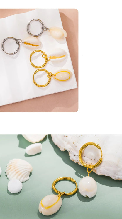 Aquarly Conch Drop Earrings