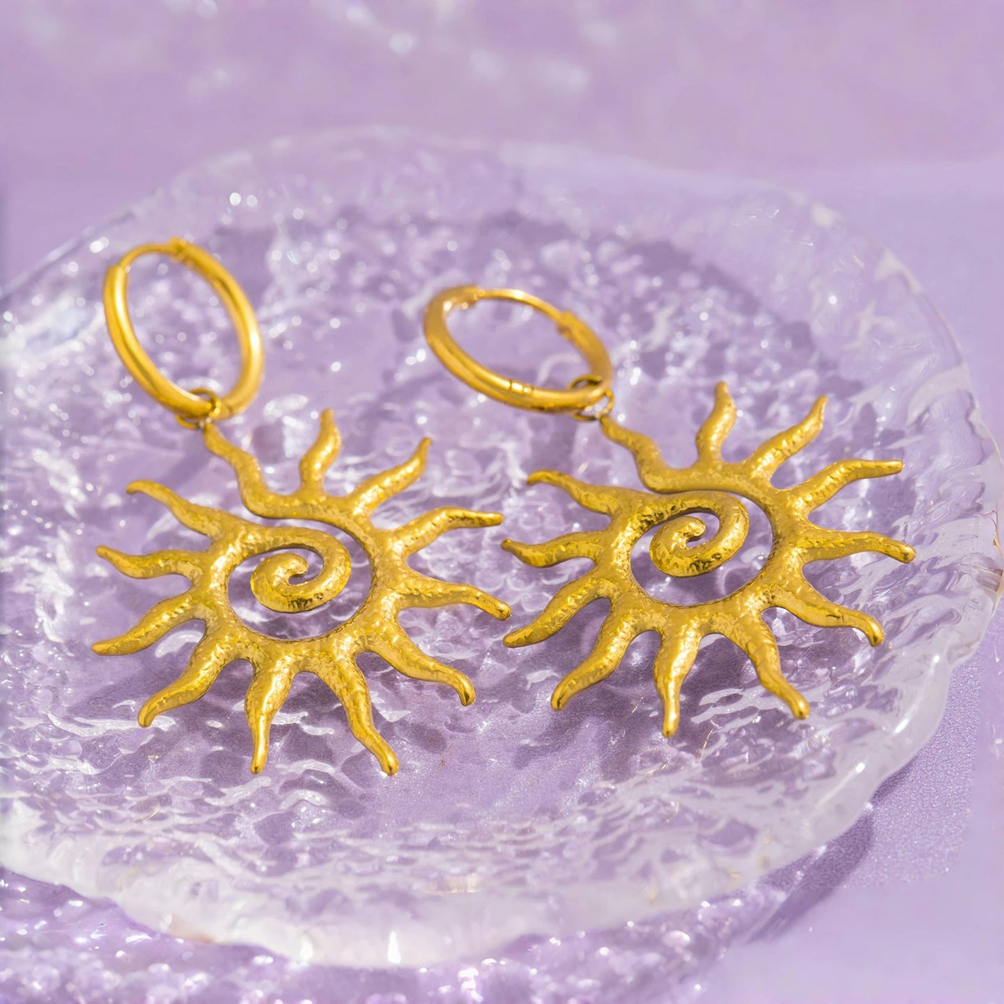 Aquarly Solar Drop Hoops