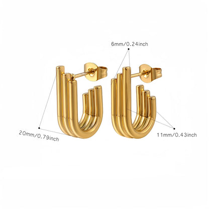 Aquarly Triple Wave Hoops