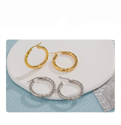 Aquarly Bold Twist Hoops