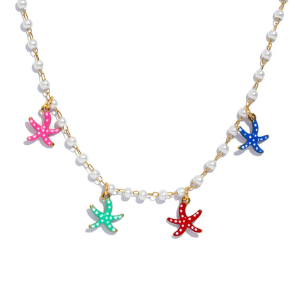 Aquarly Pearl Starfish Necklace