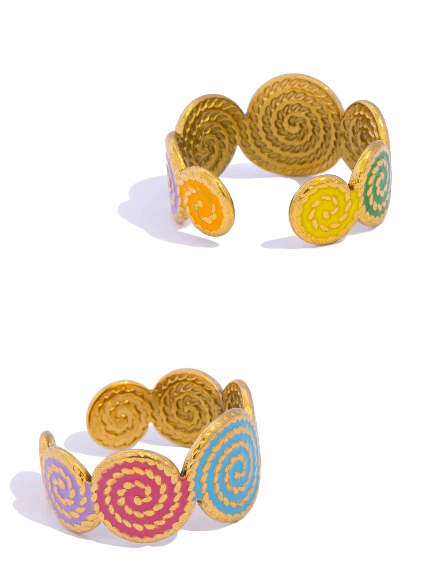 Aquarly Twist Enamel Ring