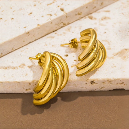 Aquarly Golden Wave Hoops