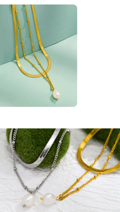 Aquarly Double Pearl Necklace