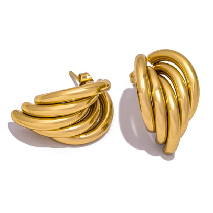 Aquarly Golden Wave Hoops