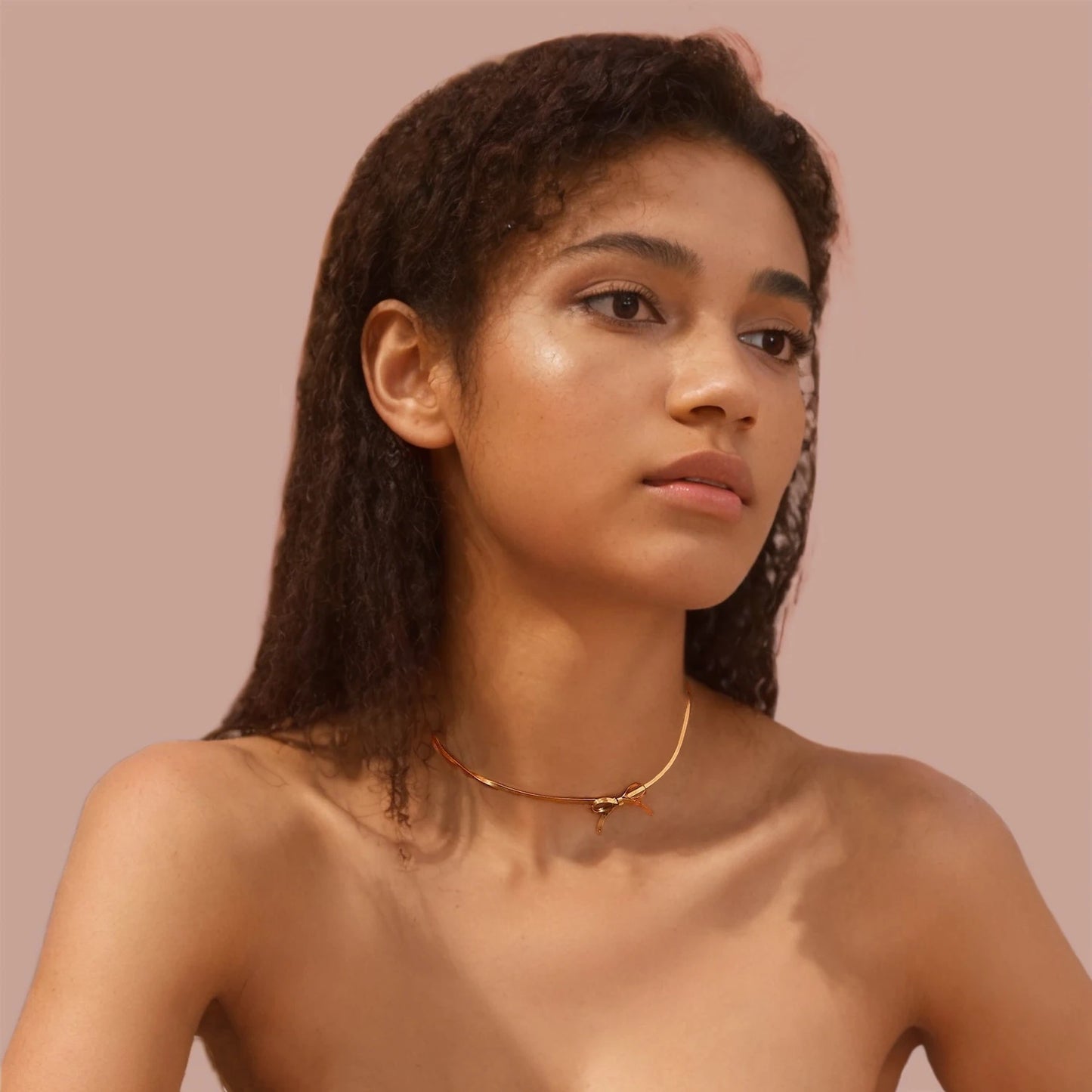 Aquarly Golden Bow Choker