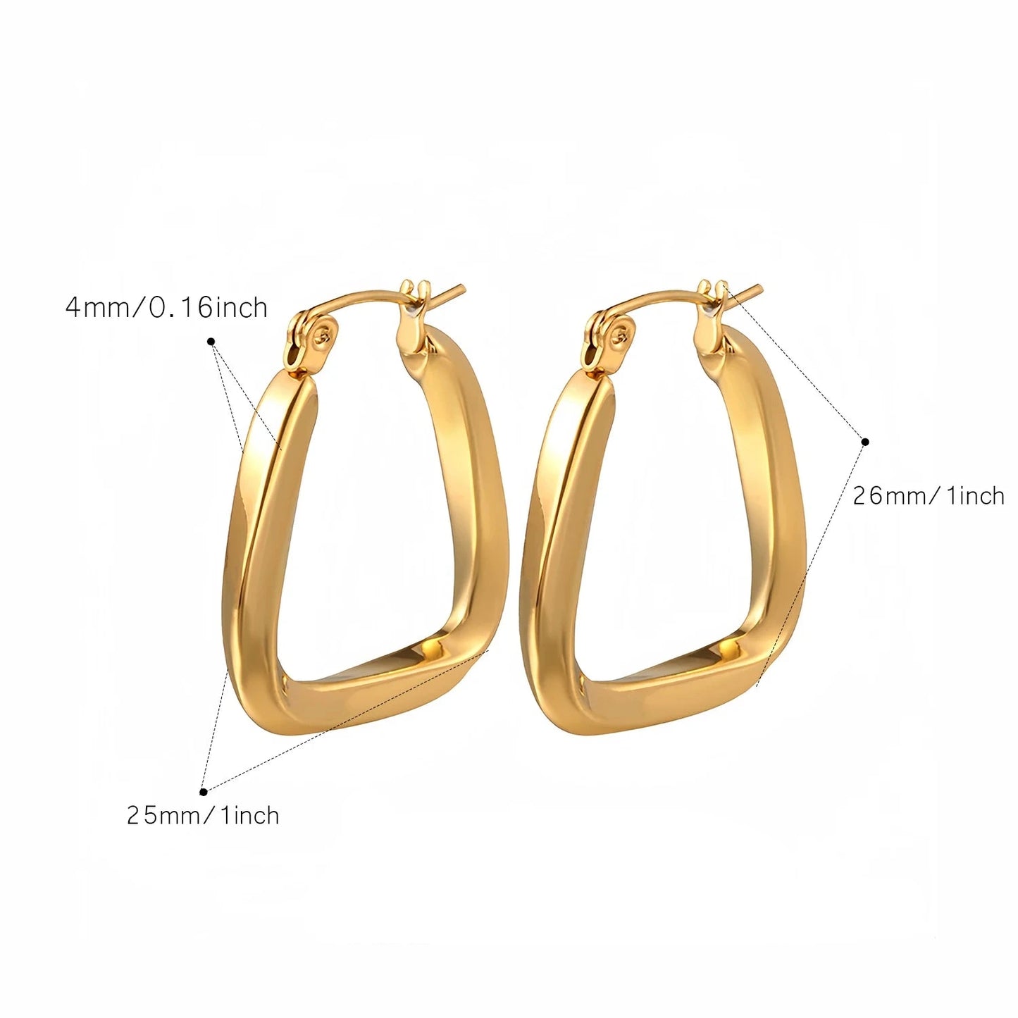 Aquarly Triple Wave Hoops